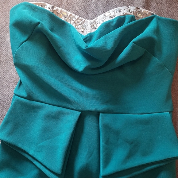 Ruby Rox NWT teal strapless dress Sz. 13 - Picture 5 of 10